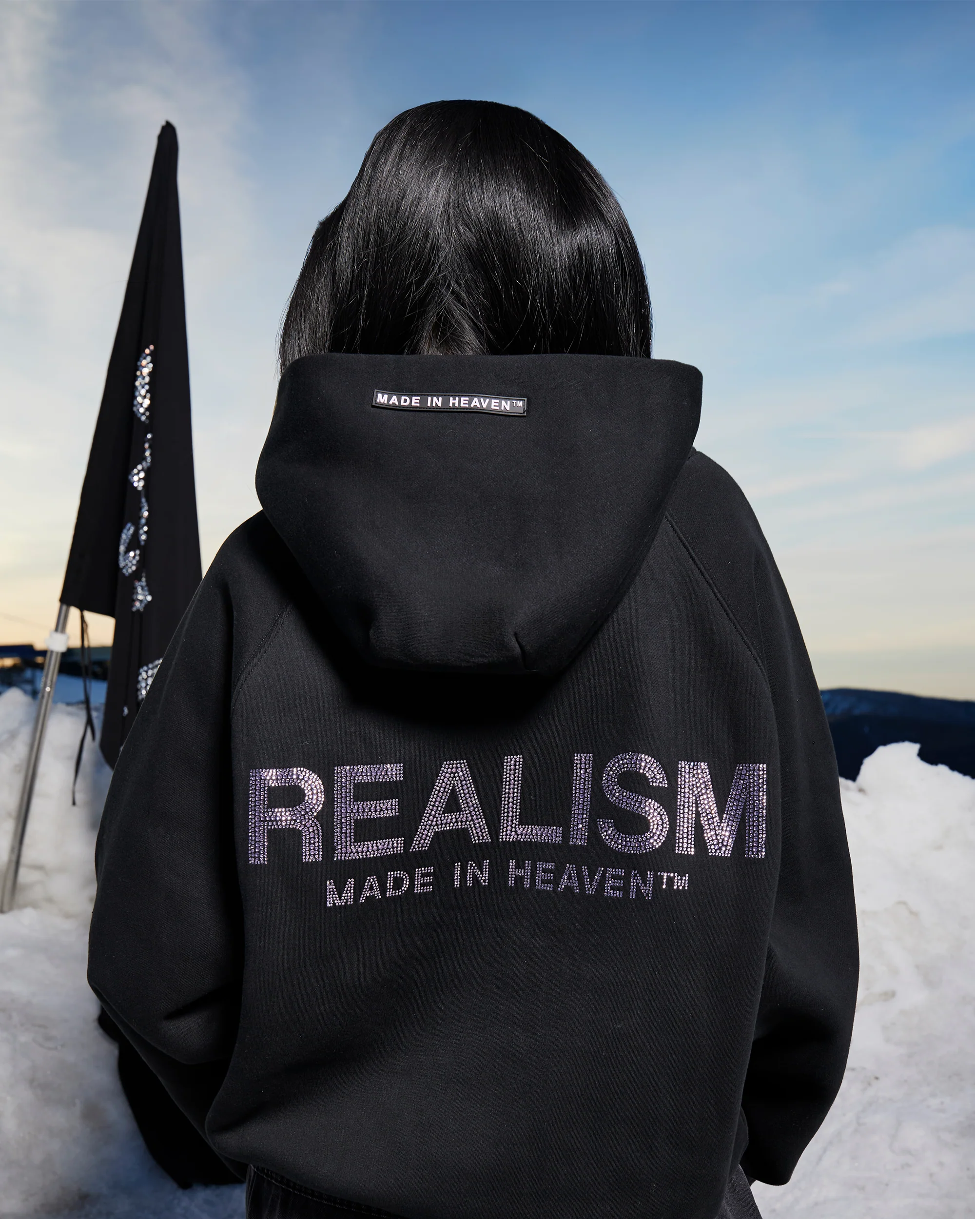 GLIMMER LOGO HOODIE BLACK PINK - Image 8