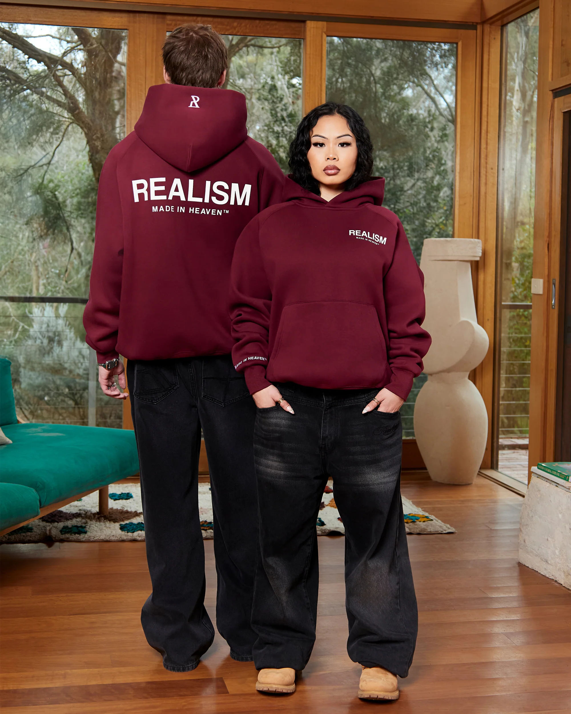 HEAVEN LOGO HOODIE CARMINE RED - Image 4