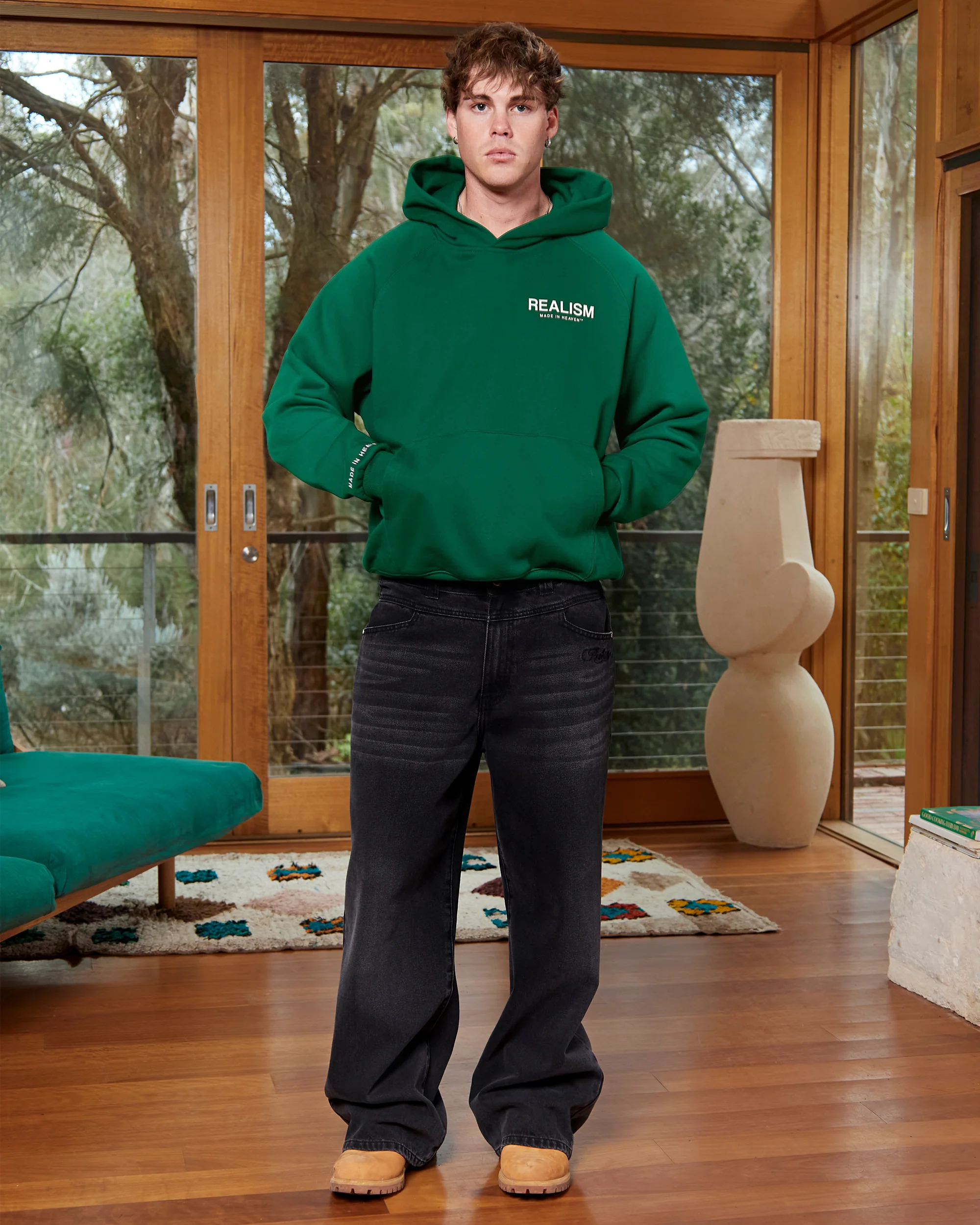 HEAVEN LOGO HOODIE PINE GREEN - Image 5