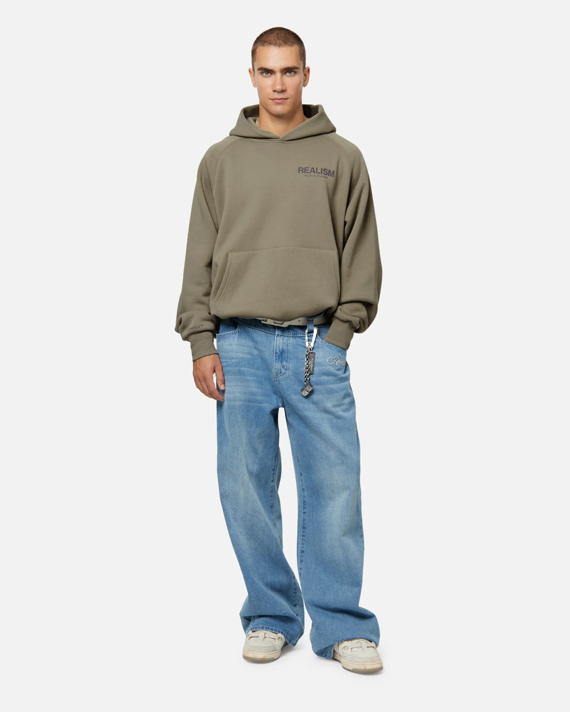 HEAVEN LOGO REFLECTIVE HOODIE CEMENT - Image 6
