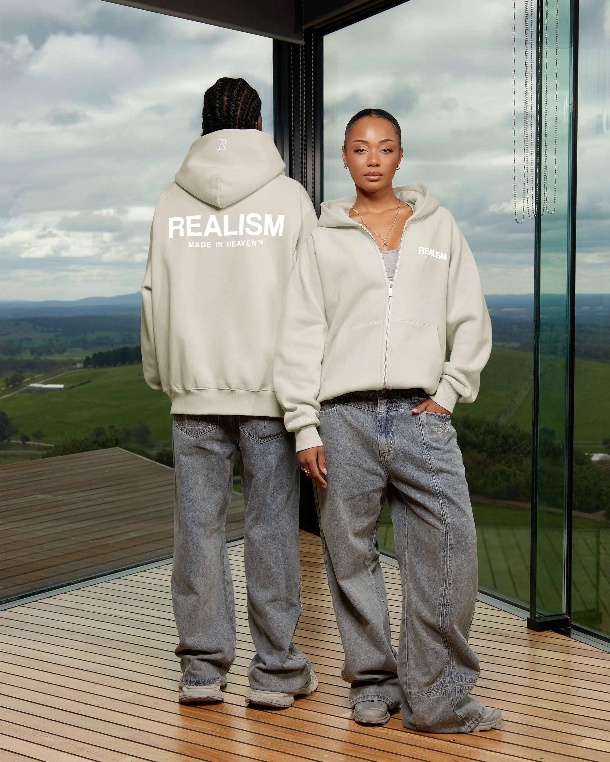 HEAVEN LOGO ZIP HOODIE WHEAT - Image 3