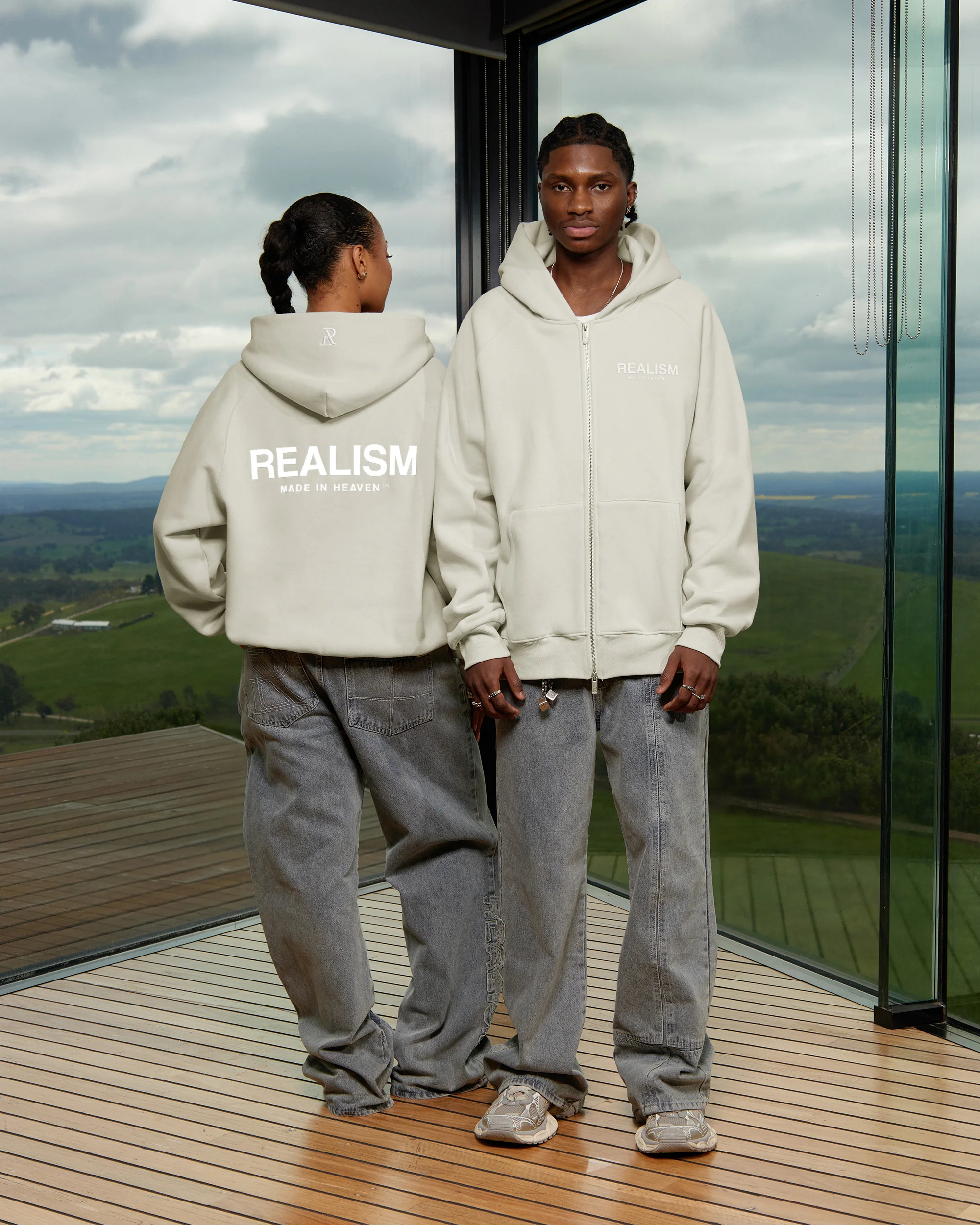 HEAVEN LOGO ZIP HOODIE WHEAT - Image 4