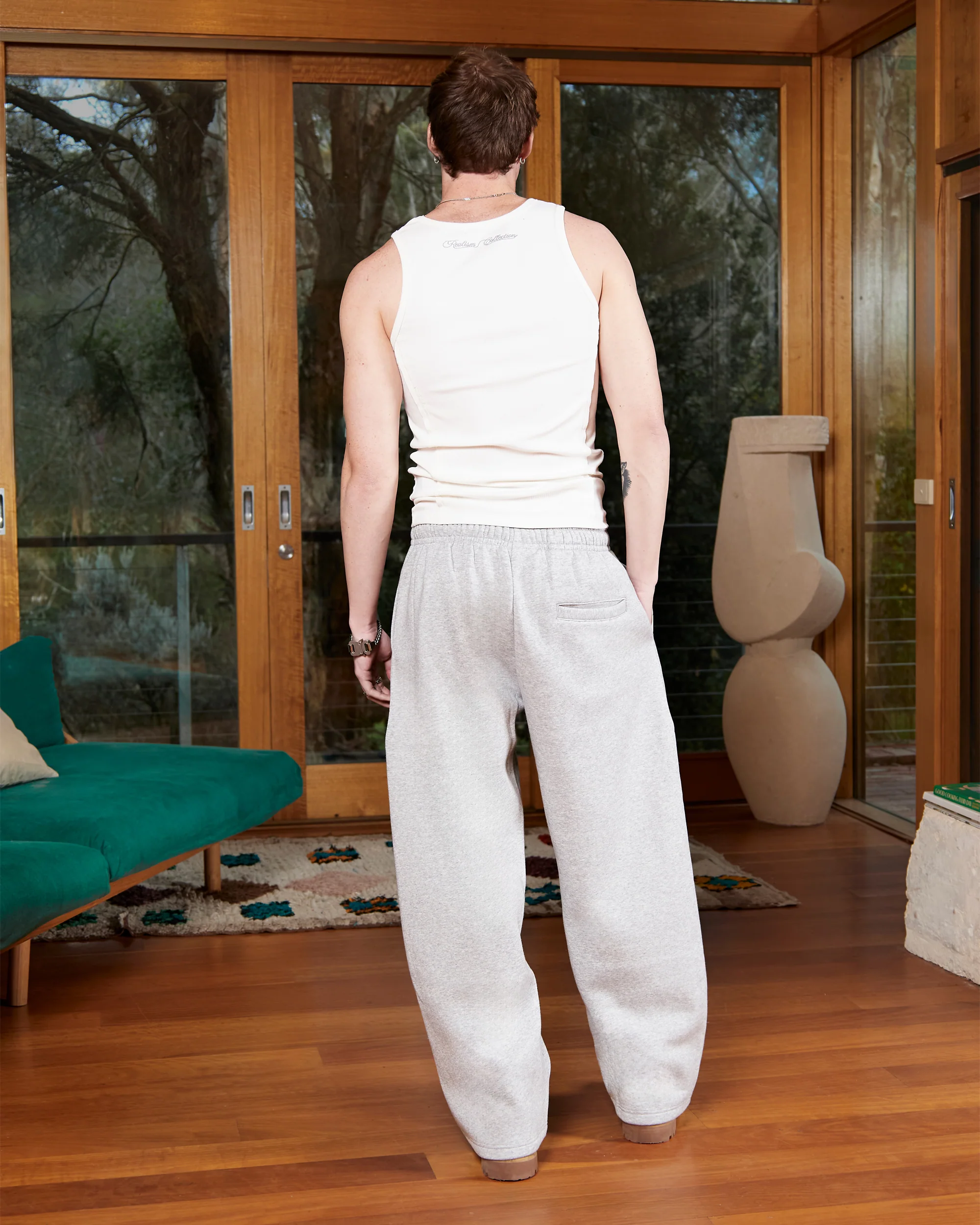 RADIANT SWEATPANTS OPEN LEG GREY MARLE - Image 5