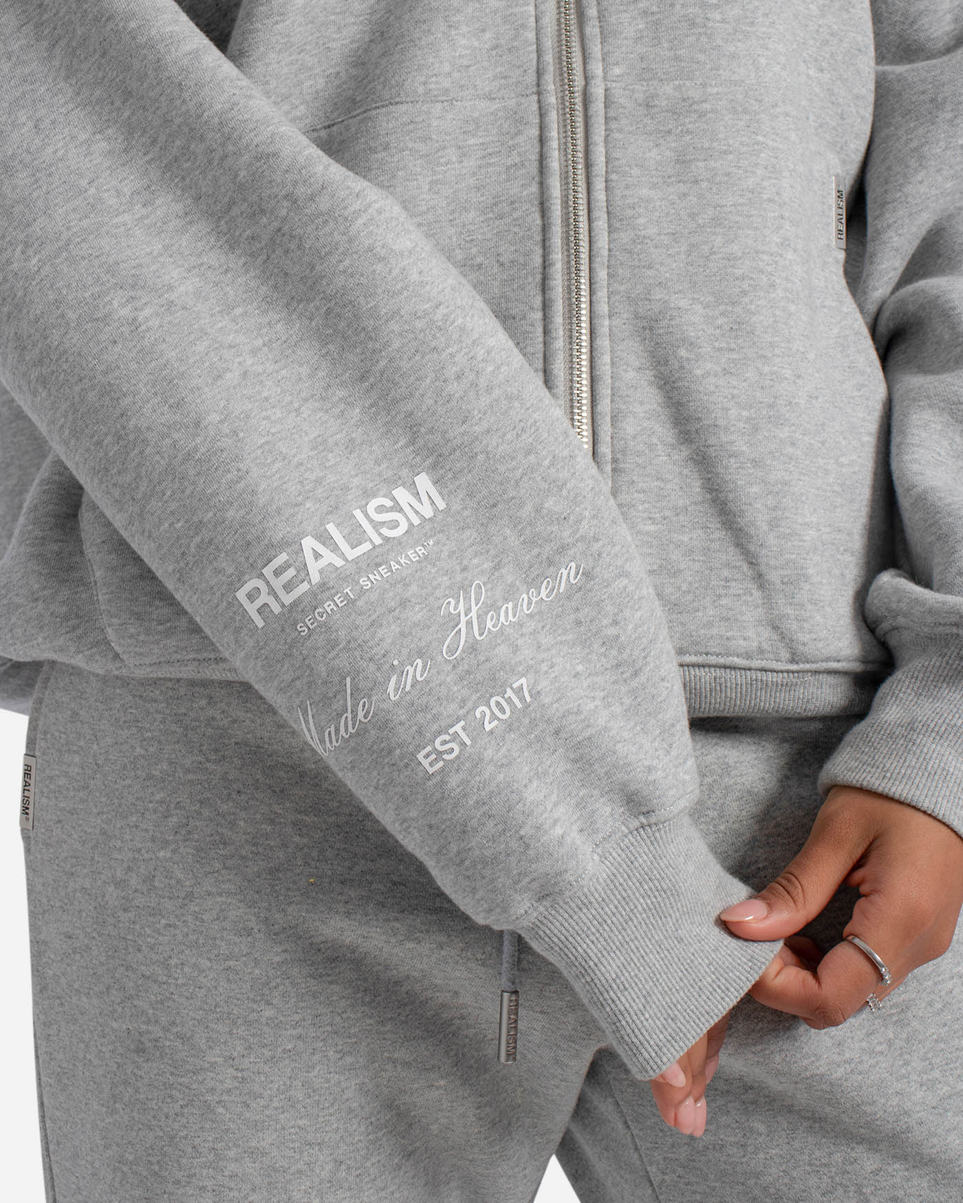 RADIANT ZIP HOODIE GREY MARLE - Image 14