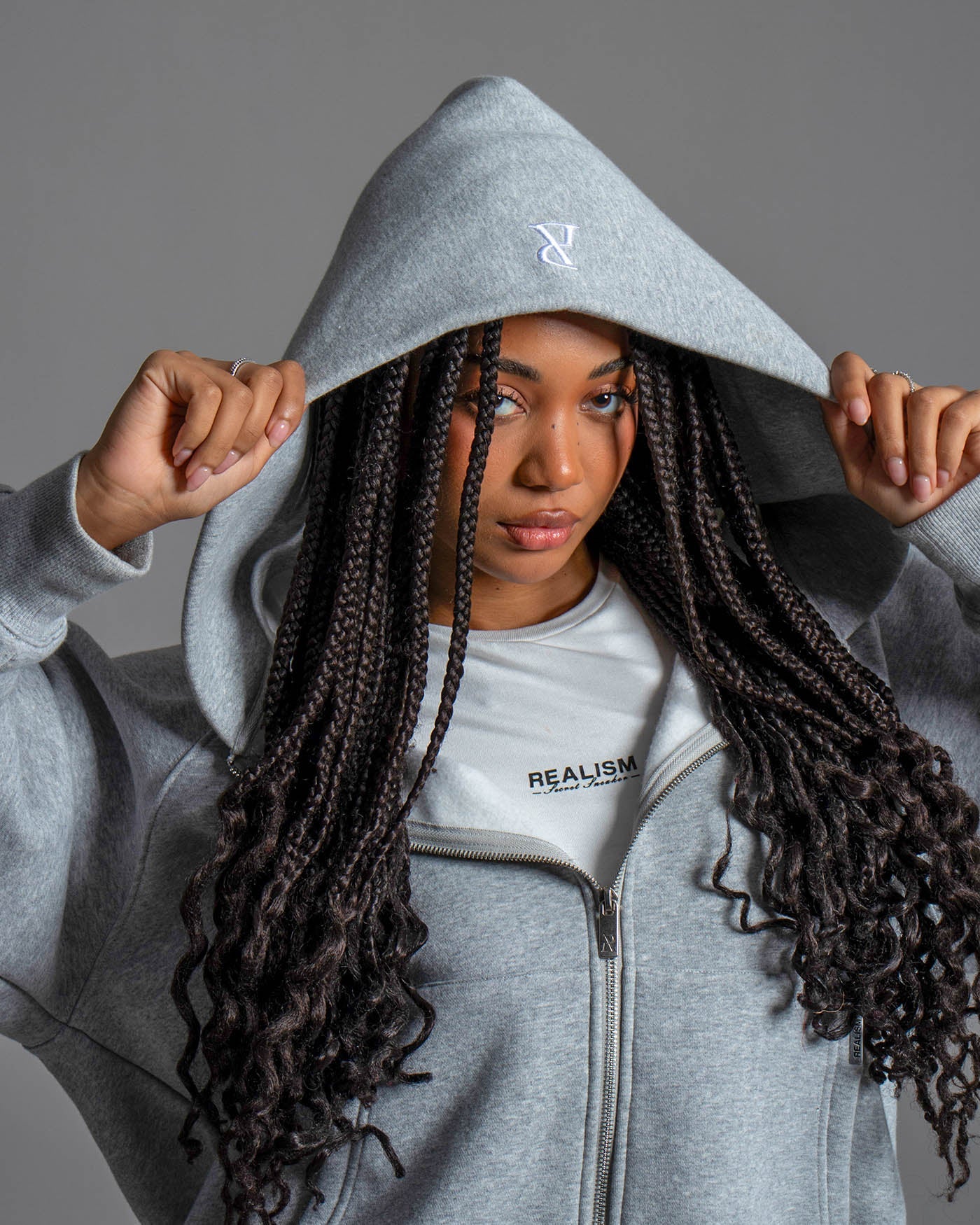 RADIANT ZIP HOODIE GREY MARLE - Image 5