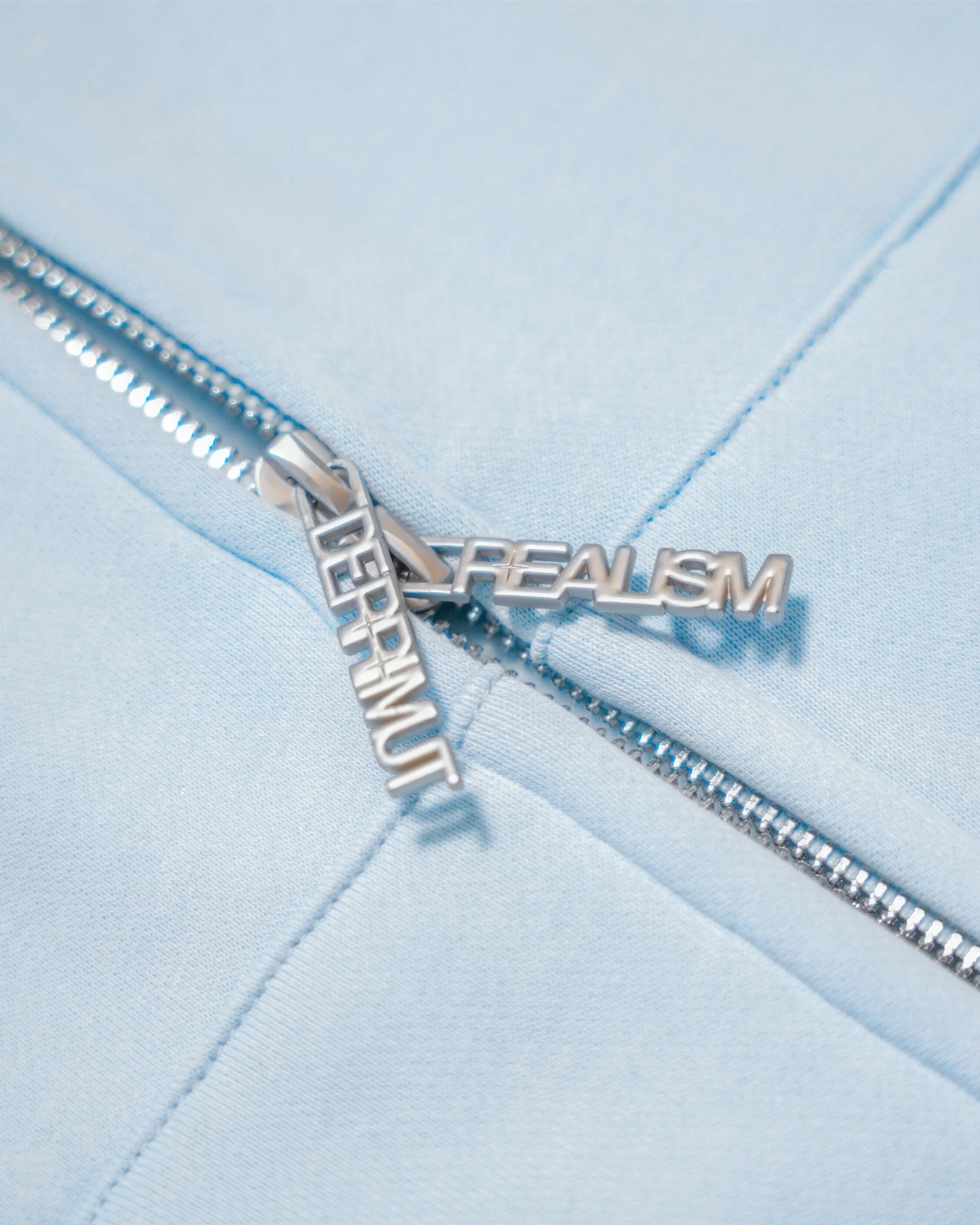 REALISM X DERRIMUT GYM OLD SCHOOL ECHO ZIP HOODIE BABY BLUE - Image 6