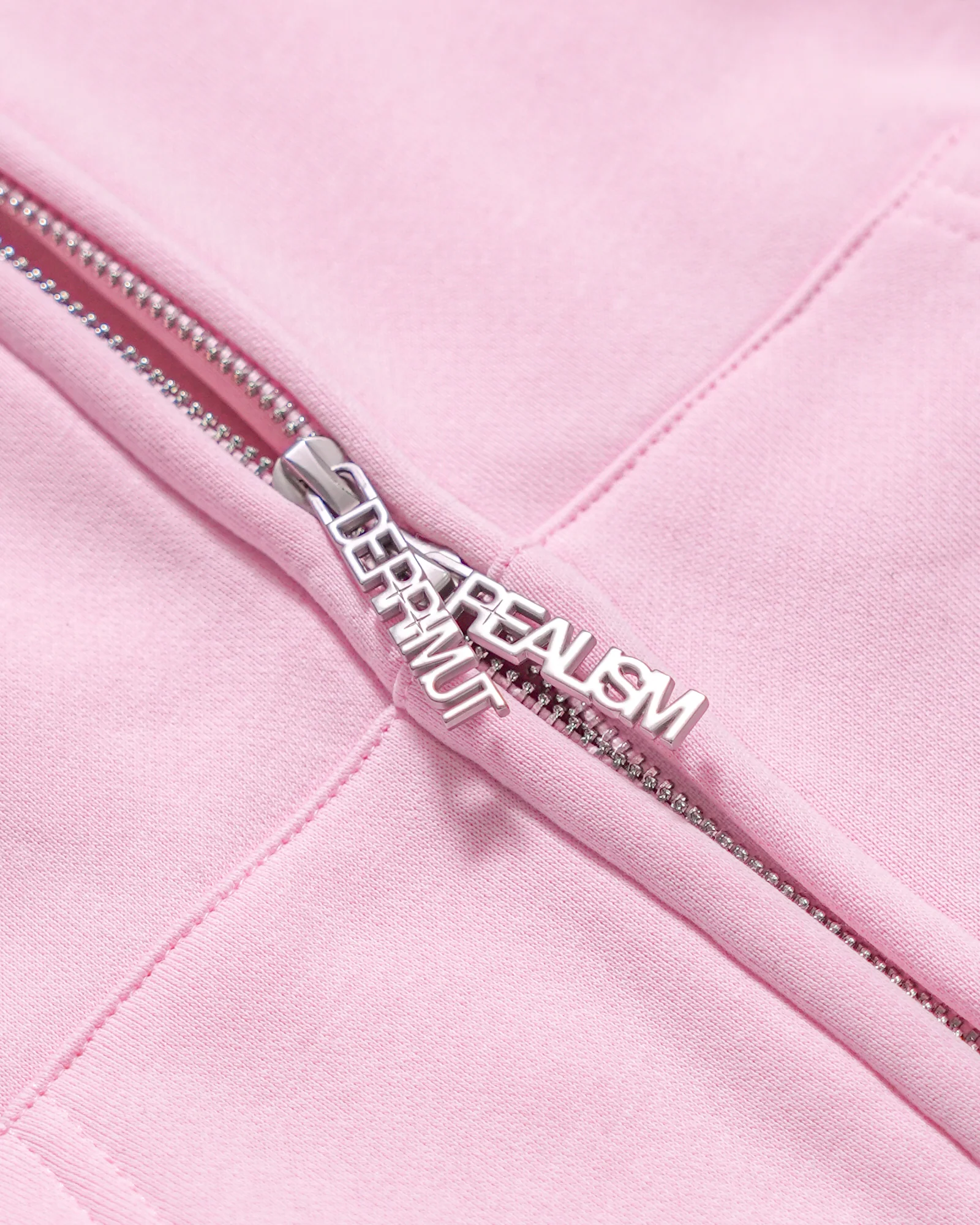 REALISM X DERRIMUT GYM OLD SCHOOL ECHO ZIP HOODIE BABY PINK - Image 6