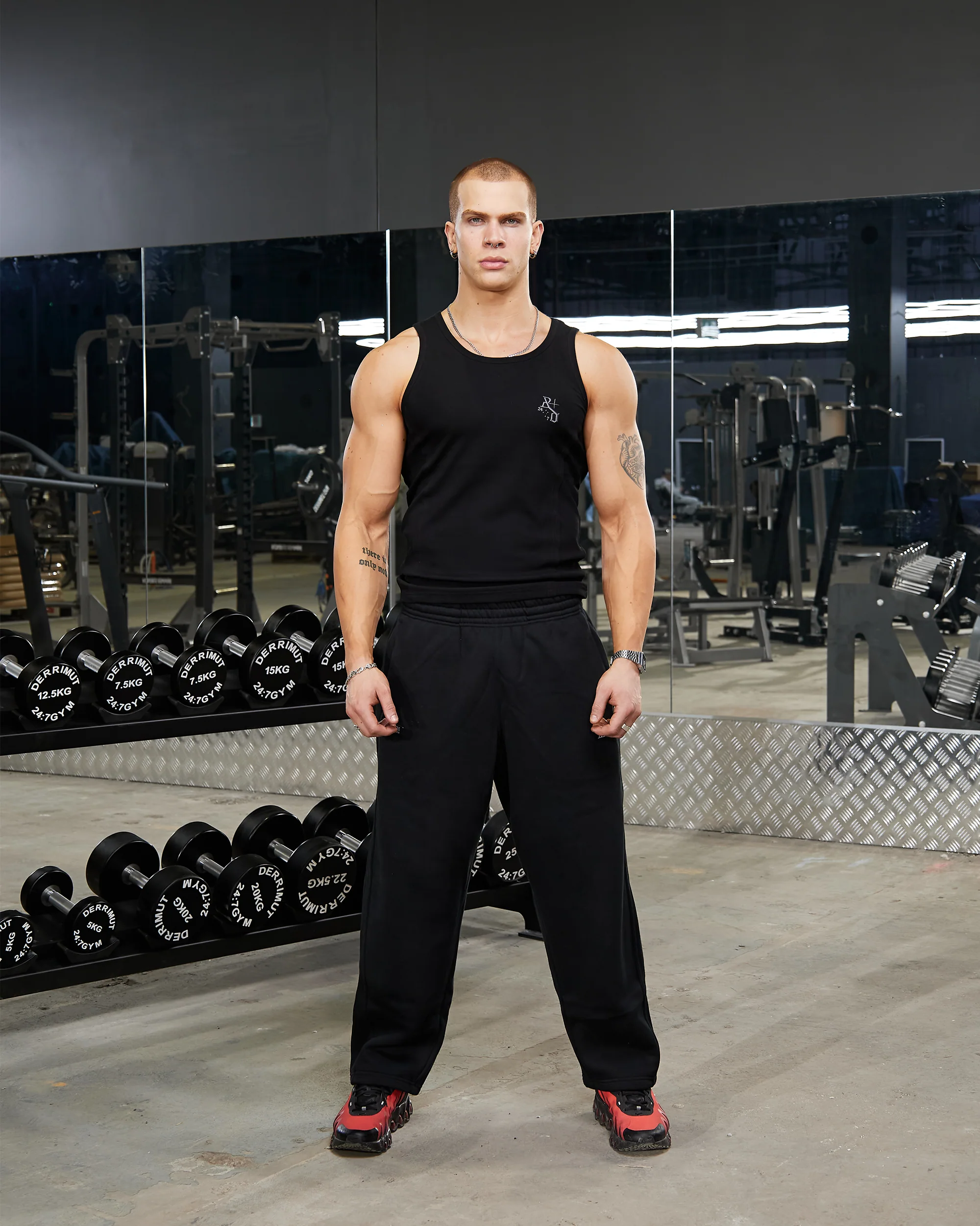 REALISM X DERRIMUT GYM R+D RIBBED TANK TOP BLACK - Image 3