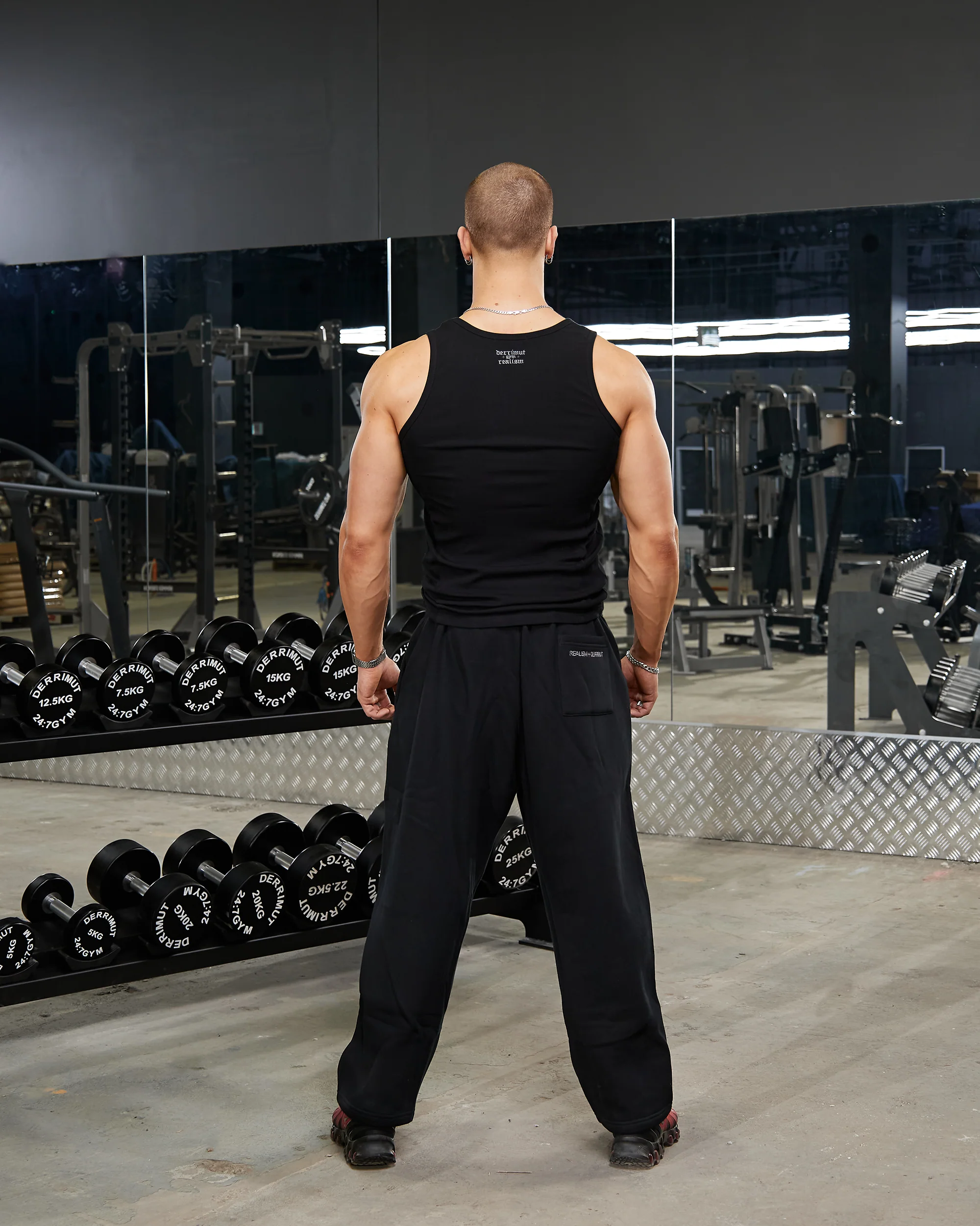 REALISM X DERRIMUT GYM R+D RIBBED TANK TOP BLACK - Image 4