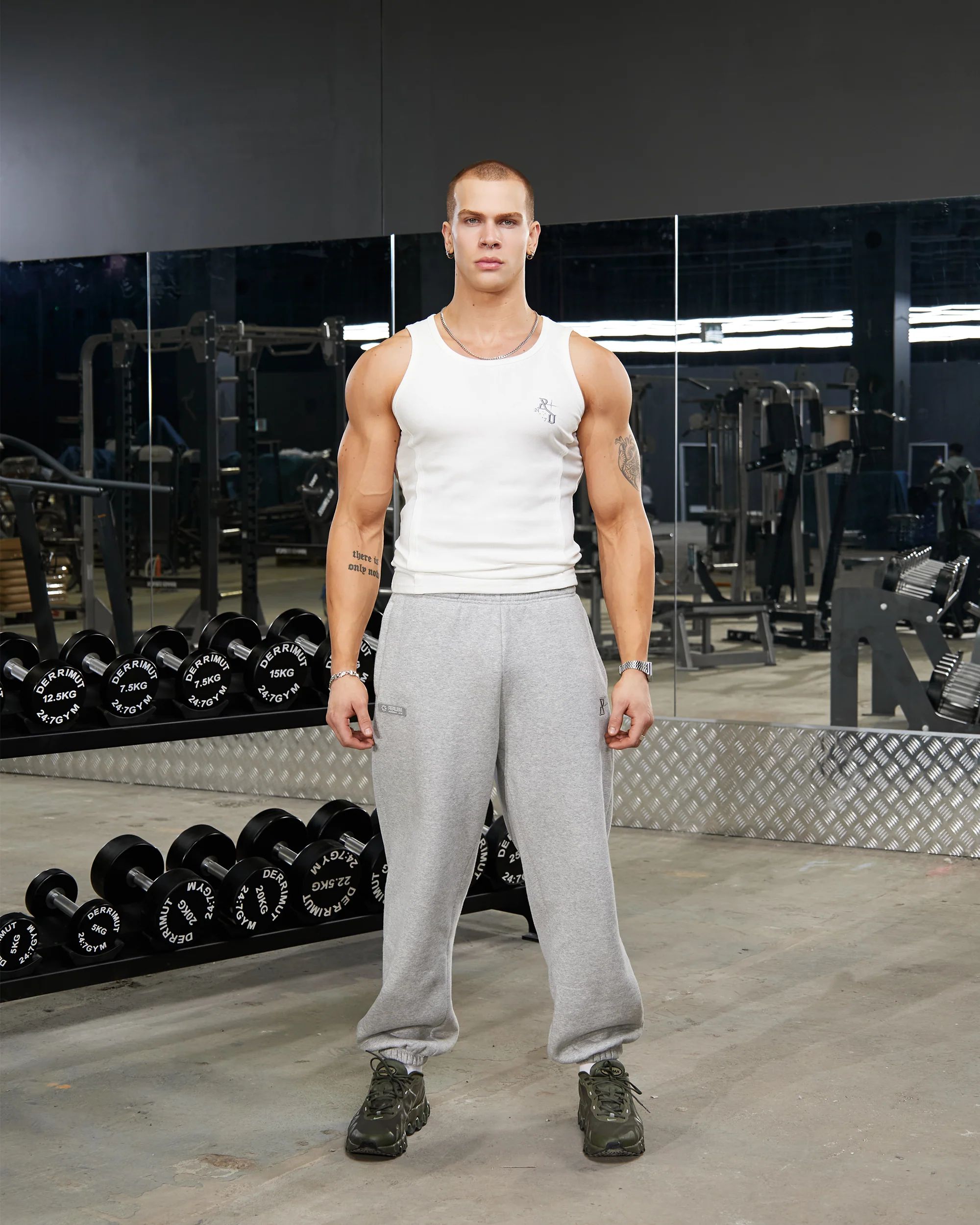 REALISM X DERRIMUT GYM R+D RIBBED TANK TOP WHITE - Image 3