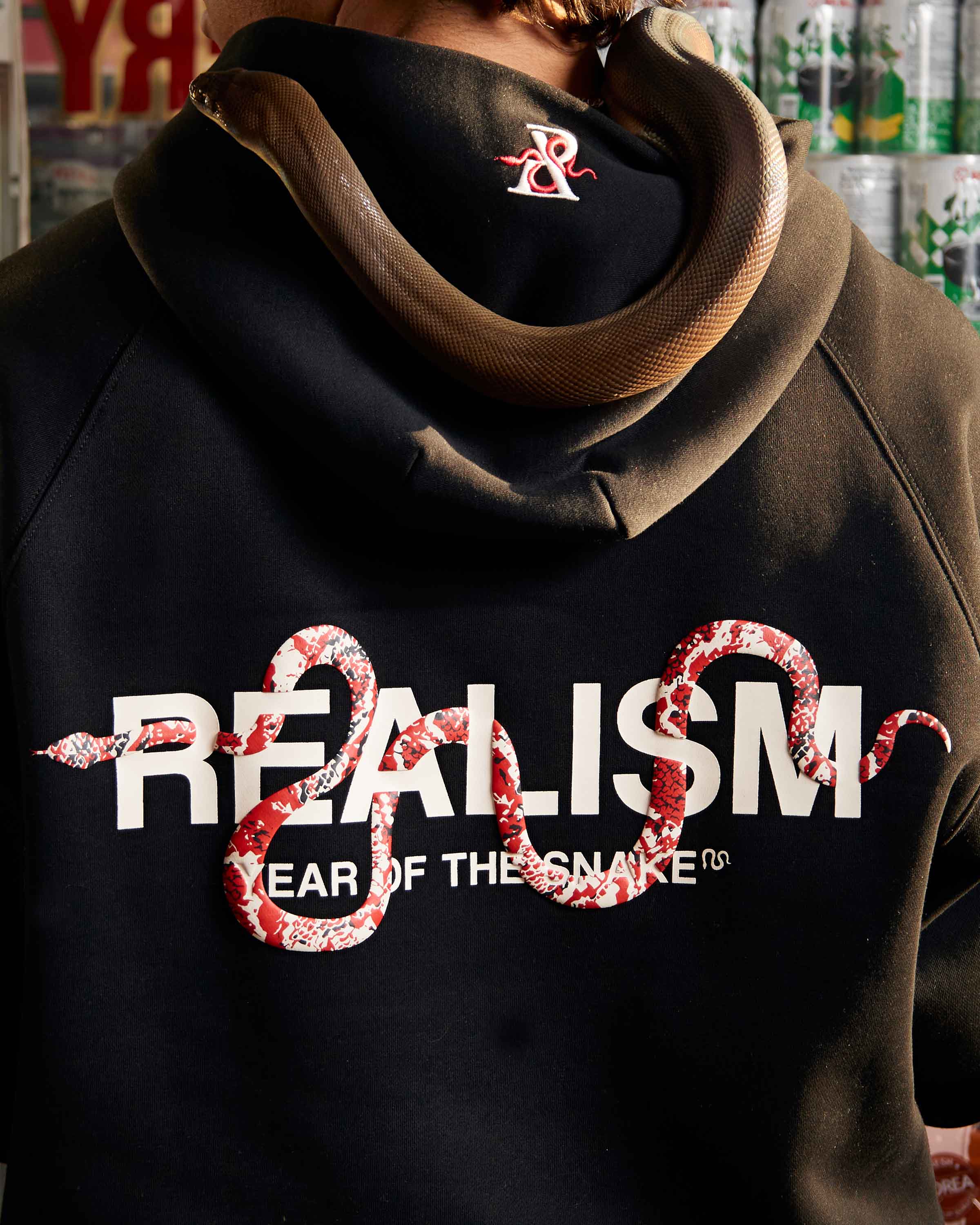 SNAKE LOGO HOODIE BLACK - Image 5