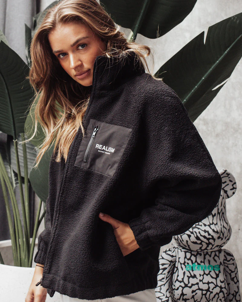 STRIDE SHERPA JACKET BLACK - Image 3